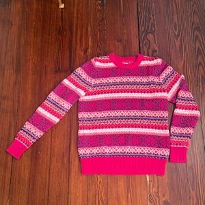 J crew pink fairisle sweater. Size S